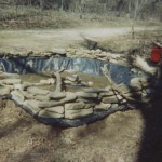 Starting to dig an amphibian garden for children.