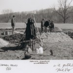 Volunteers digging the garden.